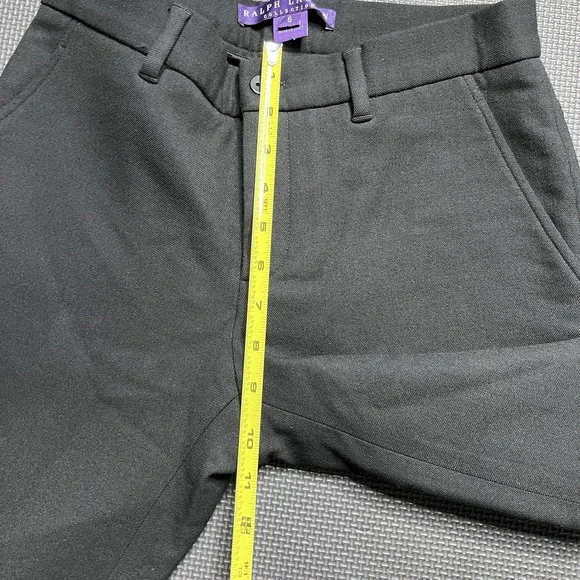 Ralph Lauren Purple Label Wool High Waist Dress Pants Black Sz 6 Button Pant Hem - Picture 16 of 16
